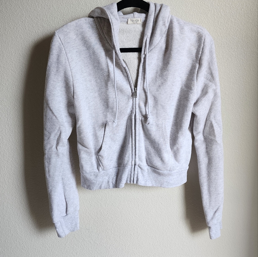 John Galt Cropped Zip-Up Hoodie